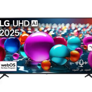 تلفاز LG UHD AI بدقة 4K، مع ريموت سحري يعمل بالذكاء الاصطناعي، يدعم HDR10، ونظام WebOS25